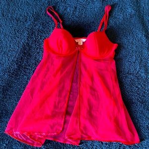 Victoria Secret Red Babydoll Sleepwear Lingerie Size 36C